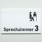 Praxisschild Acrylglas / Folienaufkleber Sprechzimmer 1-9 mit Piktogramm zum Kleben