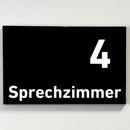 Praxisschild Acrylglas / Folienaufkleber Sprechzimmer 1-9 zum Kleben