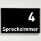 Praxisschild Acrylglas / Folienaufkleber Sprechzimmer 1-9 zum Kleben