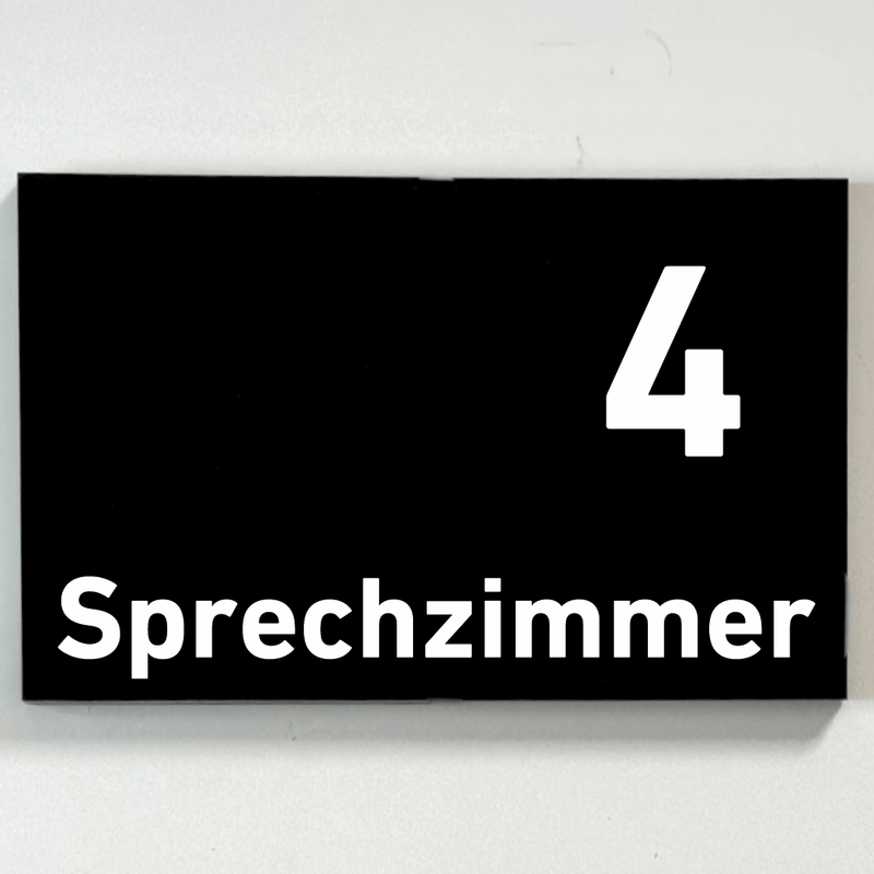 Praxisschild Acrylglas / Folienaufkleber Sprechzimmer 1-9 zum Kleben