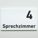 Praxisschild Acrylglas / Folienaufkleber Sprechzimmer 1-9 zum Kleben