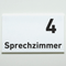 Praxisschild Acrylglas / Folienaufkleber Sprechzimmer 1-9 zum Kleben