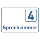Praxisschild Acrylglas / Folienaufkleber Sprechzimmer 1-9 zum Kleben
