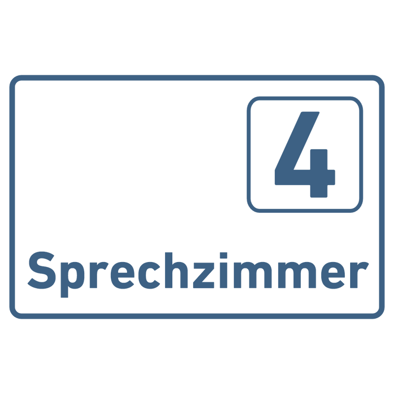 Praxisschild Acrylglas / Folienaufkleber Sprechzimmer 1-9 zum Kleben