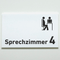 Praxisschild Acrylglas / Folienaufkleber Sprechzimmer 1-9 mit Piktogramm zum Kleben