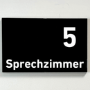 Praxisschild Acrylglas / Folienaufkleber Sprechzimmer 1-9 zum Kleben