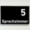 Praxisschild Acrylglas / Folienaufkleber Sprechzimmer 1-9 zum Kleben