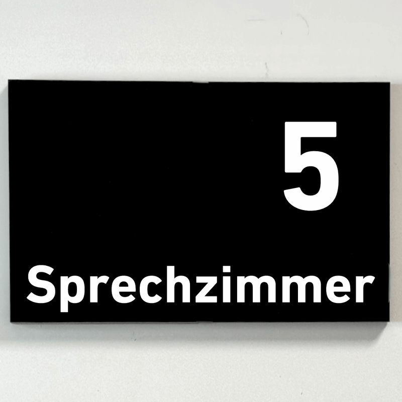 Praxisschild Acrylglas / Folienaufkleber Sprechzimmer 1-9 zum Kleben