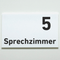 Praxisschild Acrylglas / Folienaufkleber Sprechzimmer 1-9 zum Kleben