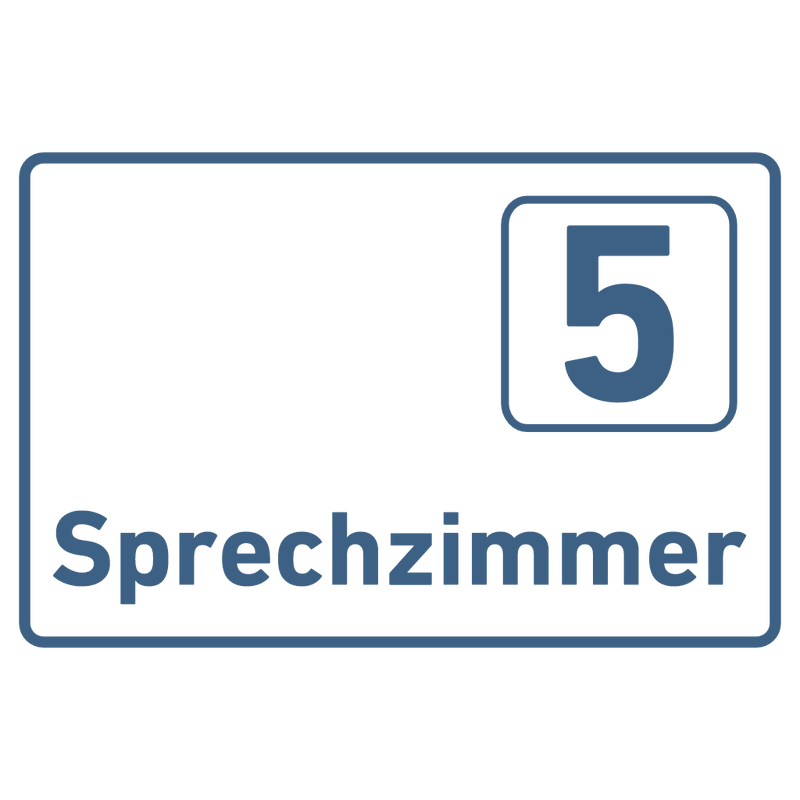 Praxisschild Acrylglas / Folienaufkleber Sprechzimmer 1-9 zum Kleben