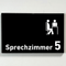 Praxisschild Acrylglas / Folienaufkleber Sprechzimmer 1-9 mit Piktogramm zum Kleben