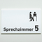 Praxisschild Acrylglas / Folienaufkleber Sprechzimmer 1-9 mit Piktogramm zum Kleben