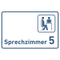 Praxisschild Acrylglas / Folienaufkleber Sprechzimmer 1-9 mit Piktogramm zum Kleben