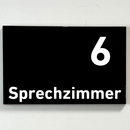 Praxisschild Acrylglas / Folienaufkleber Sprechzimmer 1-9 zum Kleben