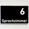 Praxisschild Acrylglas / Folienaufkleber Sprechzimmer 1-9 zum Kleben