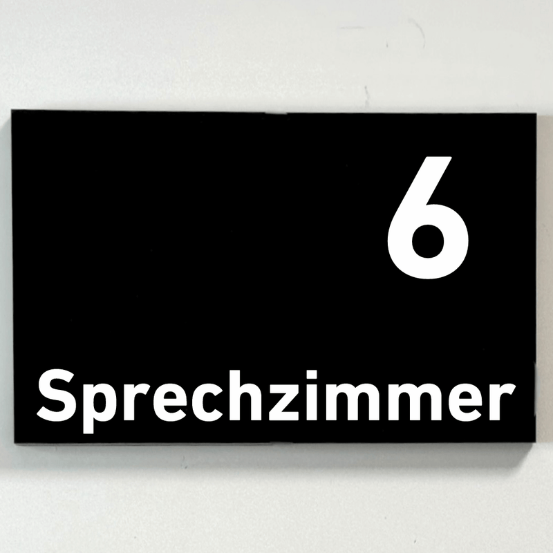 Praxisschild Acrylglas / Folienaufkleber Sprechzimmer 1-9 zum Kleben
