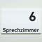Praxisschild Acrylglas / Folienaufkleber Sprechzimmer 1-9 zum Kleben