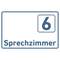 Praxisschild Acrylglas / Folienaufkleber Sprechzimmer 1-9 zum Kleben