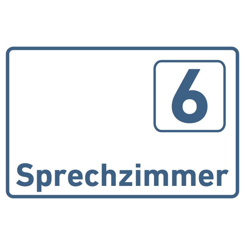 Praxisschild Acrylglas / Folienaufkleber Sprechzimmer 1-9 zum Kleben