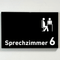 Praxisschild Acrylglas / Folienaufkleber Sprechzimmer 1-9 mit Piktogramm zum Kleben