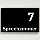 Praxisschild Acrylglas / Folienaufkleber Sprechzimmer 1-9 zum Kleben