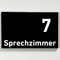 Praxisschild Acrylglas / Folienaufkleber Sprechzimmer 1-9 zum Kleben