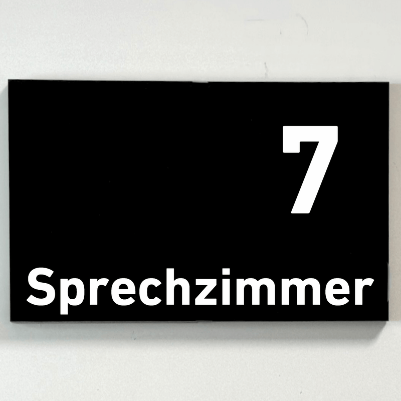 Praxisschild Acrylglas / Folienaufkleber Sprechzimmer 1-9 zum Kleben