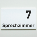 Praxisschild Acrylglas / Folienaufkleber Sprechzimmer 1-9 zum Kleben