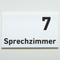 Praxisschild Acrylglas / Folienaufkleber Sprechzimmer 1-9 zum Kleben