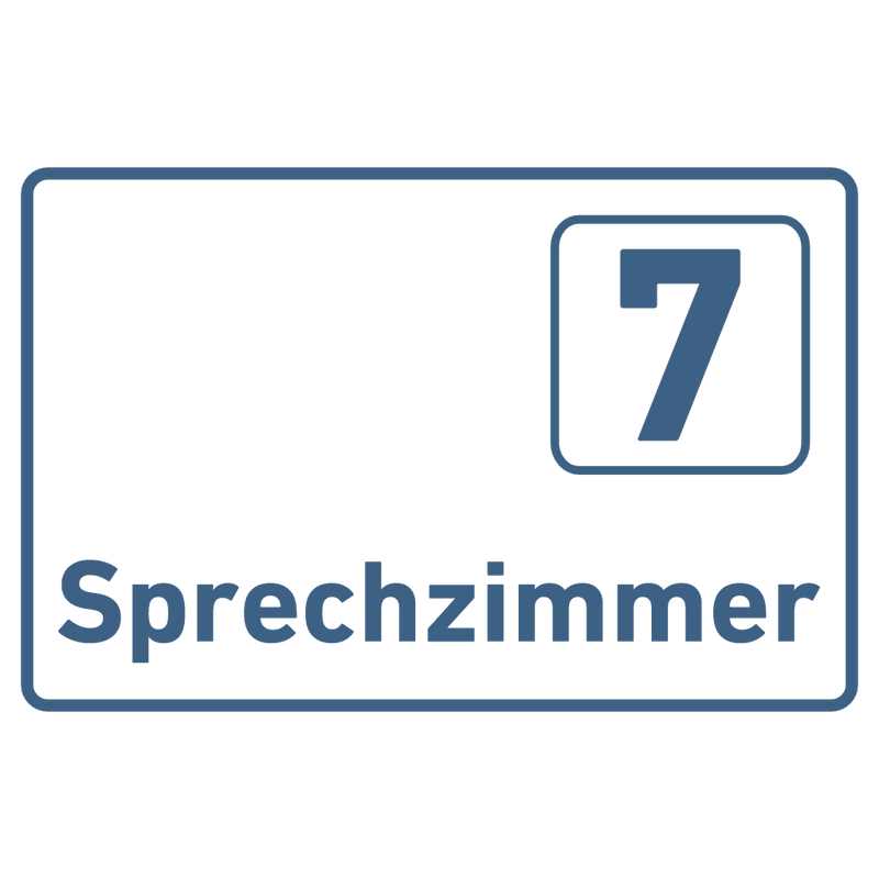 Praxisschild Acrylglas / Folienaufkleber Sprechzimmer 1-9 zum Kleben