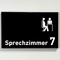 Praxisschild Acrylglas / Folienaufkleber Sprechzimmer 1-9 mit Piktogramm zum Kleben
