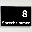 Praxisschild Acrylglas / Folienaufkleber Sprechzimmer 1-9 zum Kleben