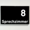Praxisschild Acrylglas / Folienaufkleber Sprechzimmer 1-9 zum Kleben