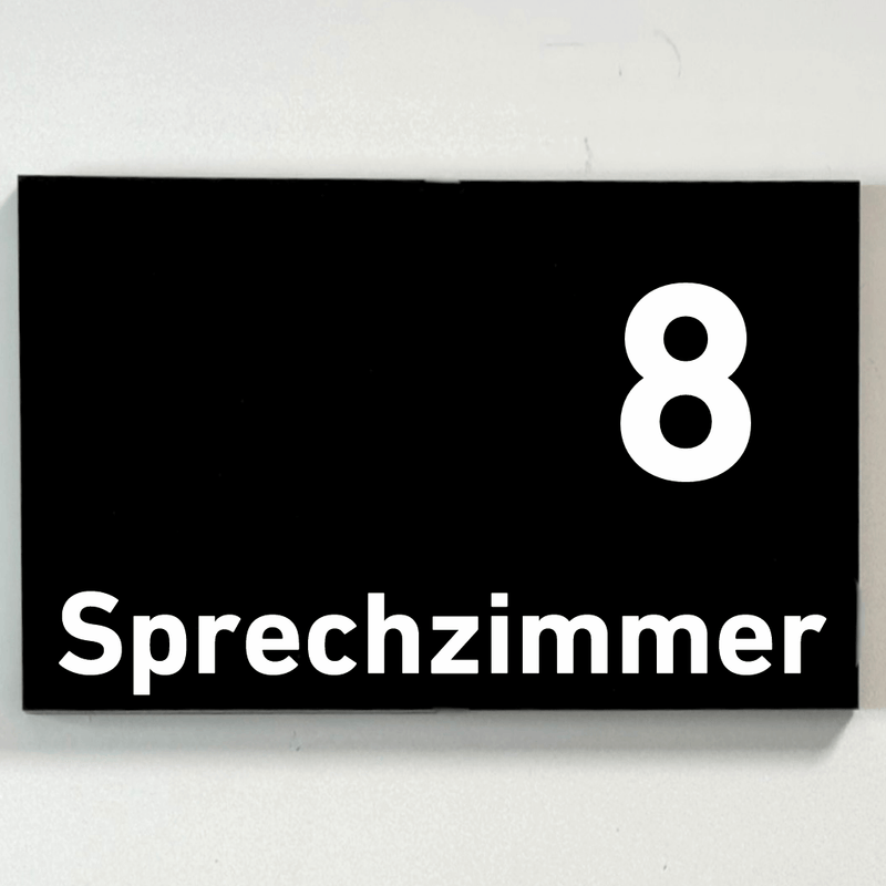 Praxisschild Acrylglas / Folienaufkleber Sprechzimmer 1-9 zum Kleben