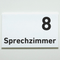 Praxisschild Acrylglas / Folienaufkleber Sprechzimmer 1-9 zum Kleben