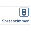 Praxisschild Acrylglas / Folienaufkleber Sprechzimmer 1-9 zum Kleben