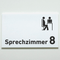 Praxisschild Acrylglas / Folienaufkleber Sprechzimmer 1-9 mit Piktogramm zum Kleben