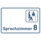 Praxisschild Acrylglas / Folienaufkleber Sprechzimmer 1-9 mit Piktogramm zum Kleben
