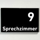 Praxisschild Acrylglas / Folienaufkleber Sprechzimmer 1-9 zum Kleben