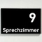 Praxisschild Acrylglas / Folienaufkleber Sprechzimmer 1-9 zum Kleben