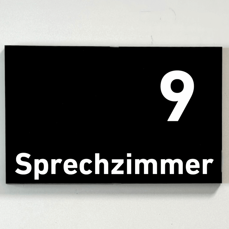 Praxisschild Acrylglas / Folienaufkleber Sprechzimmer 1-9 zum Kleben