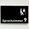 Praxisschild Acrylglas / Folienaufkleber Sprechzimmer 1-9 mit Piktogramm zum Kleben