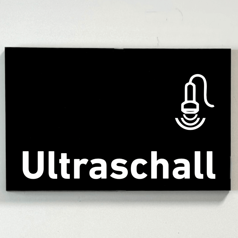 Praxisschild Acrylglas / Folienaufkleber Ultraschall zum Kleben
