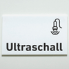 Schild für Ihre Praxis Acrylglas / Folienaufkleber Ultraschall  in 130 x 200 mm zum Kleben