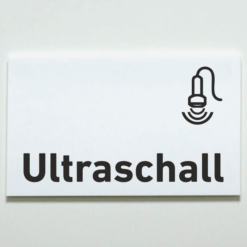 Praxisschild Acrylglas / Folienaufkleber Ultraschall zum Kleben