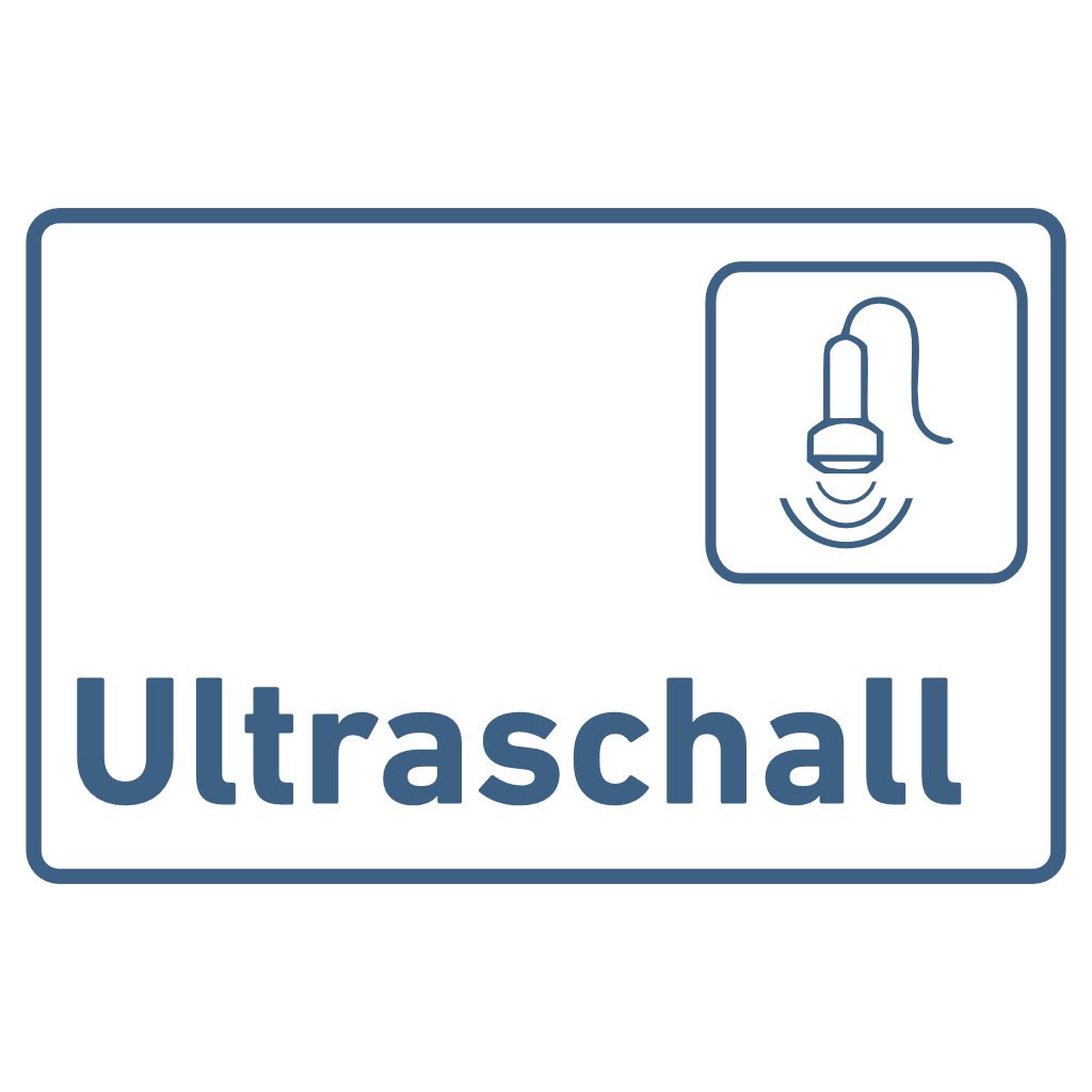 Schild für Ihre Praxis Acrylglas / Folienaufkleber Ultraschall  in 130 x 200 mm zum Kleben