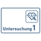 Praxisschild Acrylglas / Folienaufkleber Untersuchung 1-9 mit Piktogramm Arzt zum Kleben