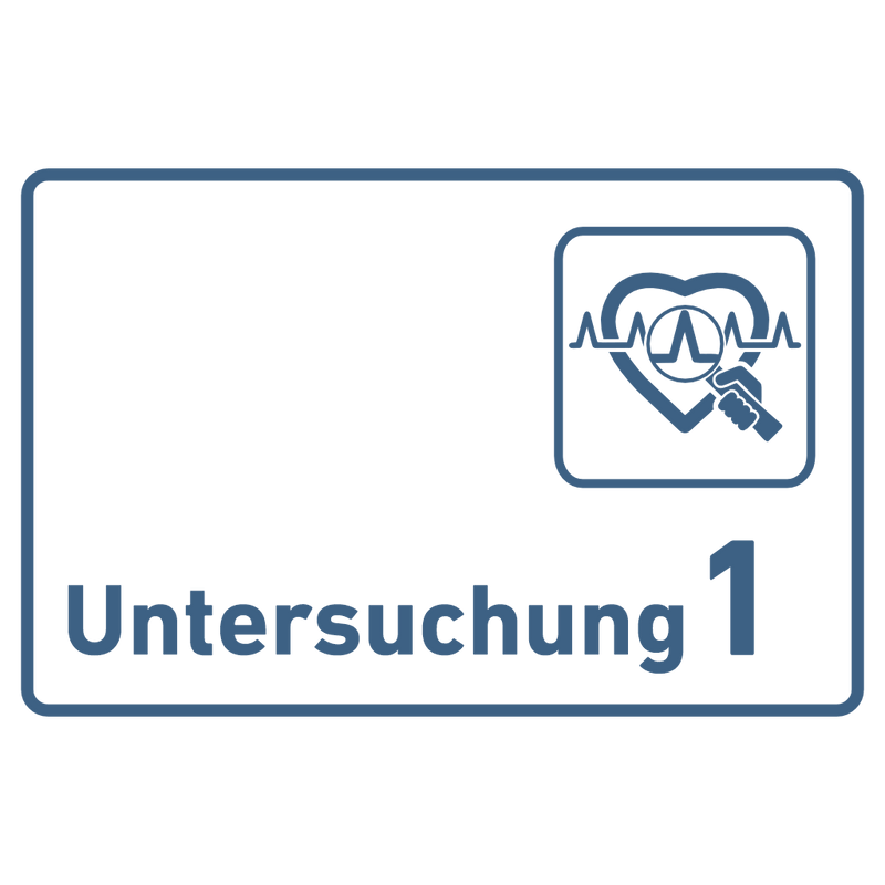 Praxisschild Acrylglas / Folienaufkleber Untersuchung 1-9 mit Piktogramm Arzt zum Kleben