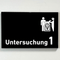 Praxisschild Acrylglas / Folienaufkleber Untersuchung 1-9 mit Piktogramm Tierarzt zum Kleben (Kopie)