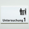 Praxisschild Acrylglas / Folienaufkleber Untersuchung 1-9 mit Piktogramm Tierarzt zum Kleben (Kopie)